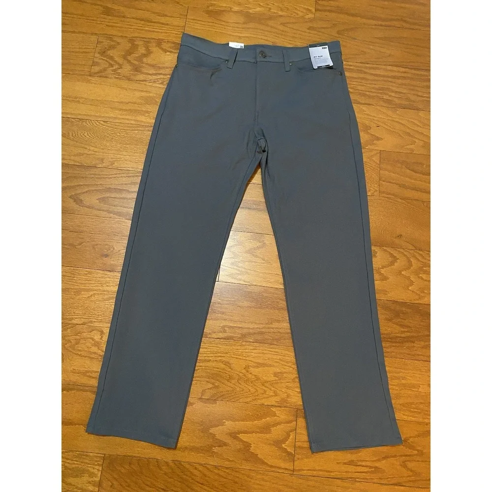 Levi Men 511 Slim Tech Five Pocket Pants - Charcoal Gray 34x30 New! NWT $60